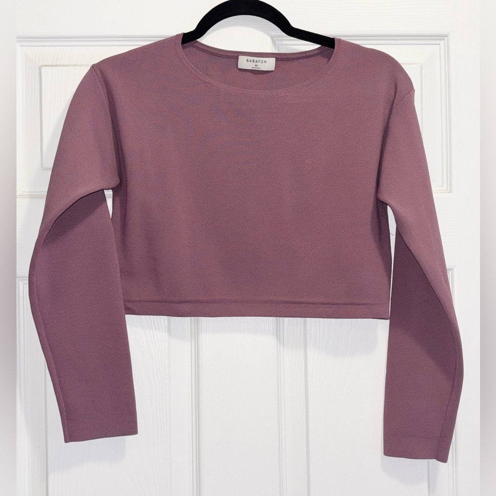 Aritzia Babaton Hessy Long Sleeve Top Sweater in Jupiter Muted Plum Size XS